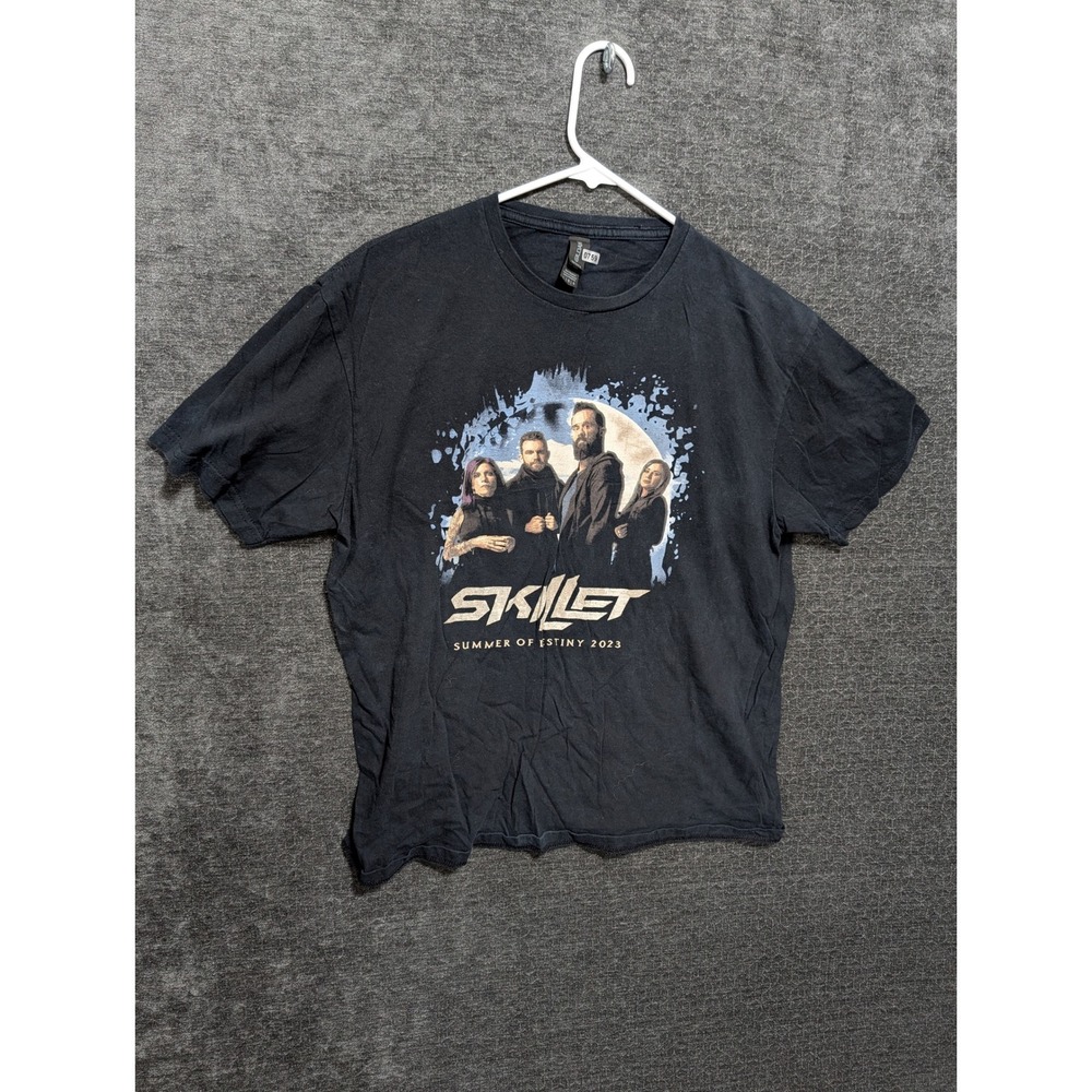 Skillet Band T-Shirt Summer of Destiny 2023 Tour Black Graphic Tee Mens Large